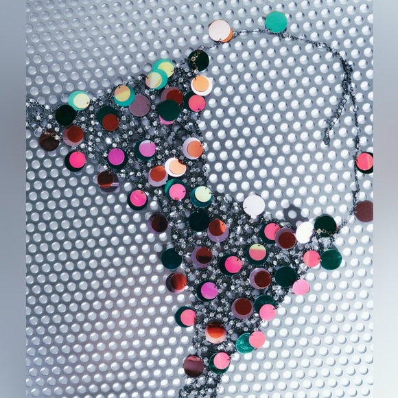 Multicoloured sequin rhinestone top - Picture 8 of 8